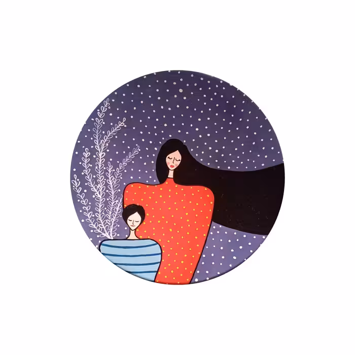 بشقاب دیوارکوب سفالی مدل مادر کد 118