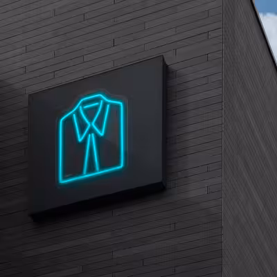 چراغ دیواری نئون دیزاین طرح Men-Clothes_TBL