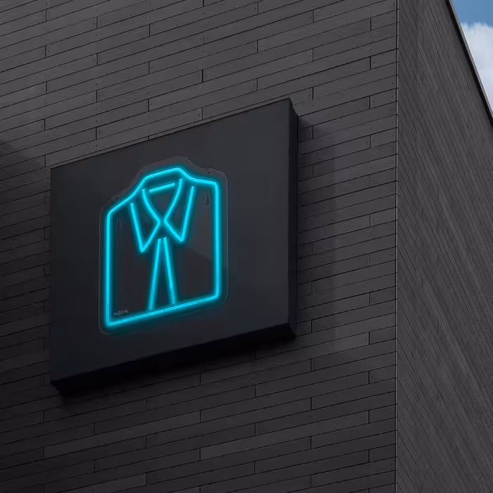 چراغ دیواری نئون دیزاین طرح Men-Clothes_TBL