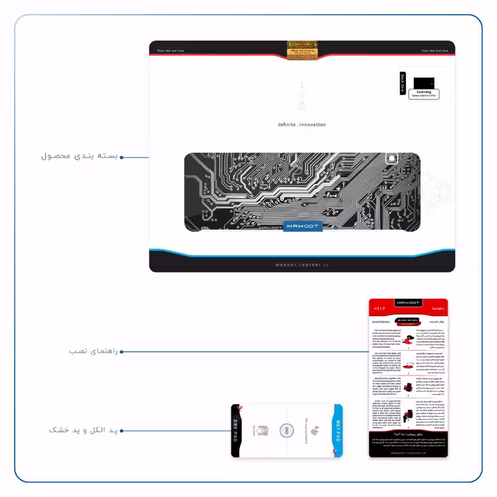 برچسب پوششی ماهوت مدل Black Printed Circuit Board مناسب برای تبلت سامسونگ Galaxy Tab E 9.6 2015 T560
