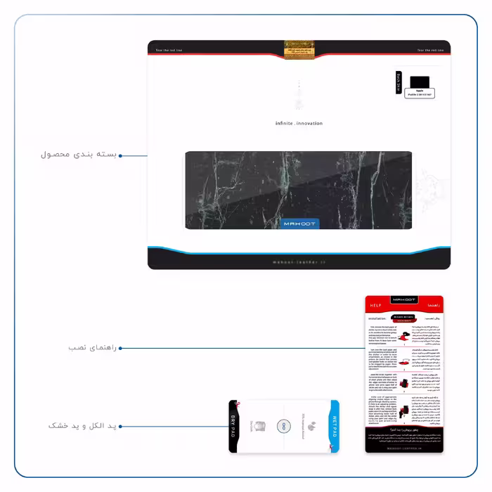 برچسب پوششی ماهوت مدل Graphite-Green-Marble مناسب برای تبلت اپل iPad Air 2 2014 A1567