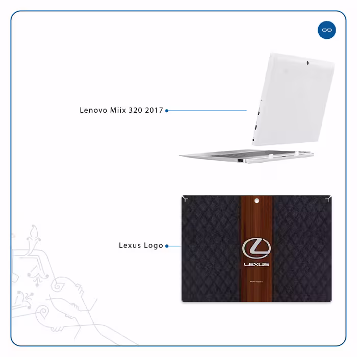 برچسب پوششی ماهوت مدل Lexus-Logo مناسب برای تبلت لنوو Miix 320 2017