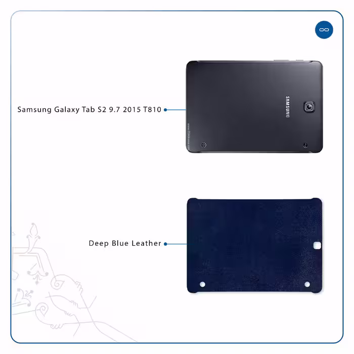 برچسب پوششی ماهوت مدل Deep-Blue-Leather مناسب برای تبلت سامسونگ Galaxy Tab S2 9.7 2015 T810