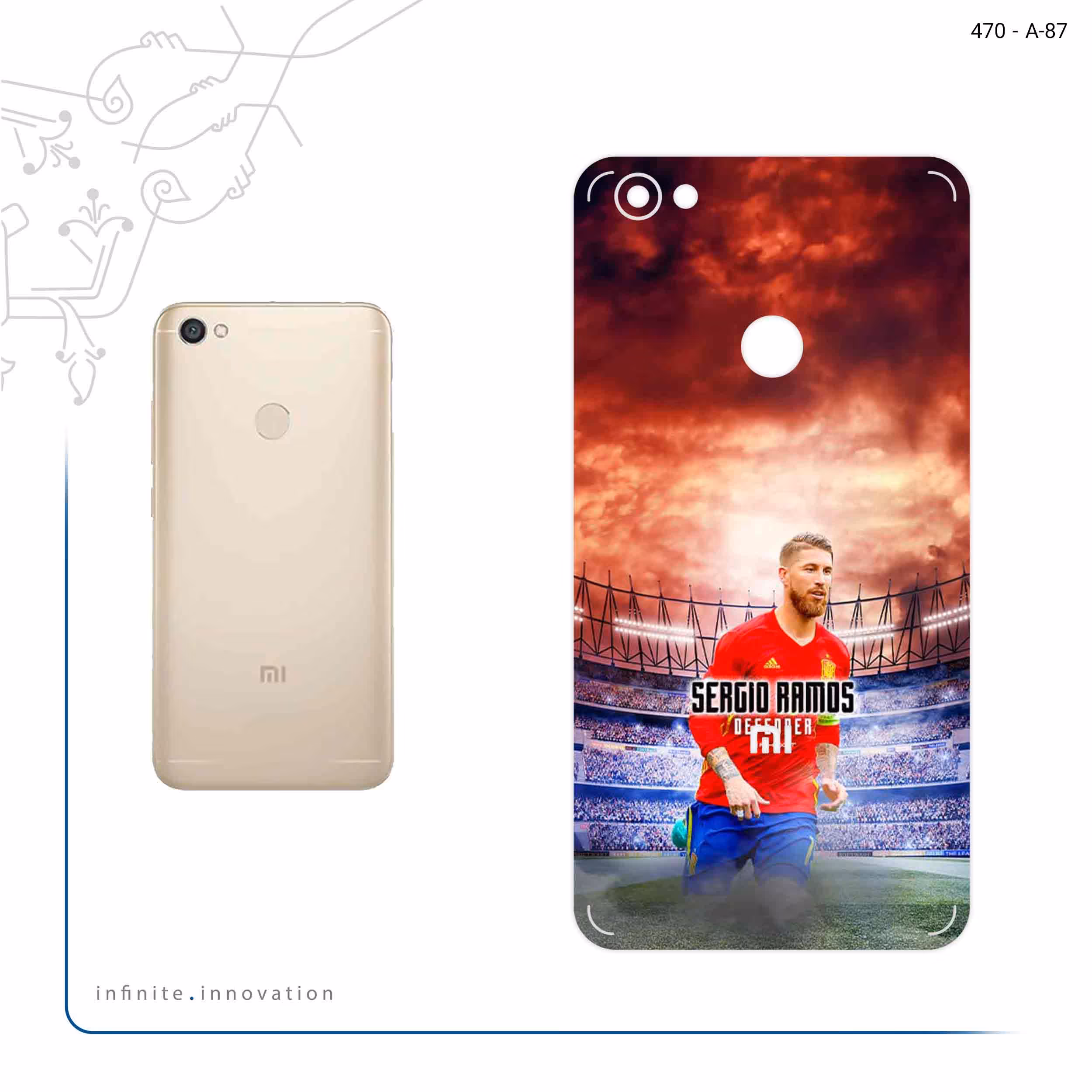 برچسب پوششی ماهوت مدل Sergio Ramos مناسب برای گوشی موبایل شیائومی Redmi Note 5A Prime