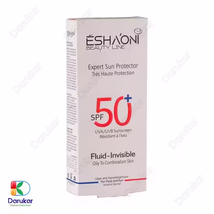 فلوئید ضد آفتاب بی رنگ اشونی مناسب پوست چرب تا مختلط با SPF50 حجم 40 میلی لیتر