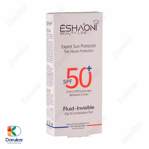 فلوئید ضد آفتاب بی رنگ اشونی مناسب پوست چرب تا مختلط با SPF50 حجم 40 میلی لیتر