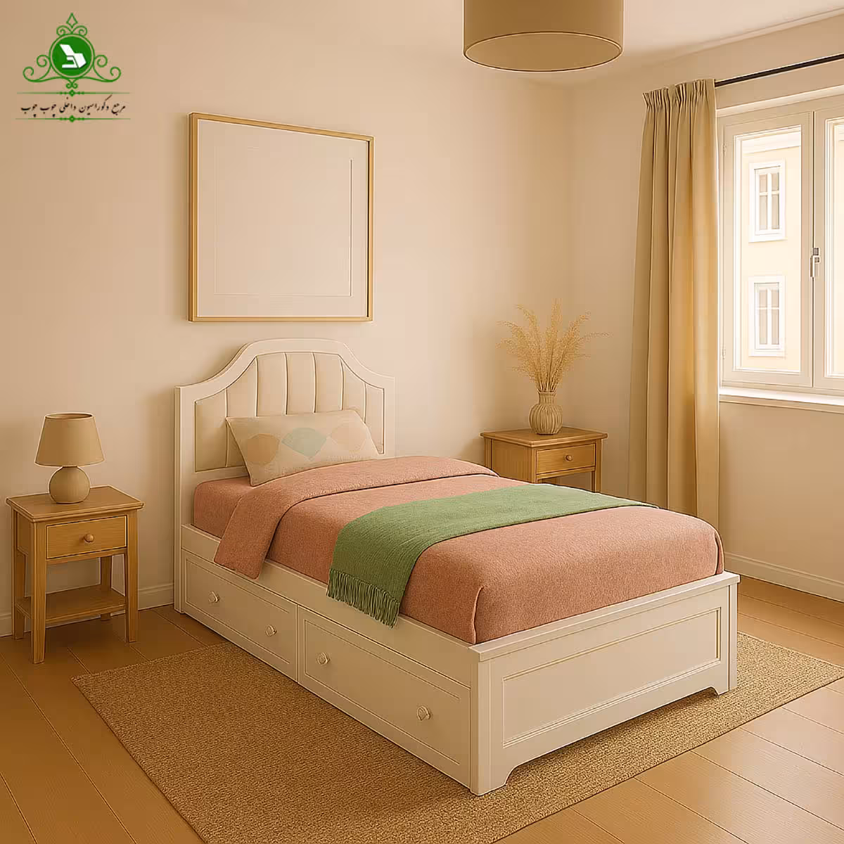 تخت خواب یک و نیم نفره مدل سحر عرض 120