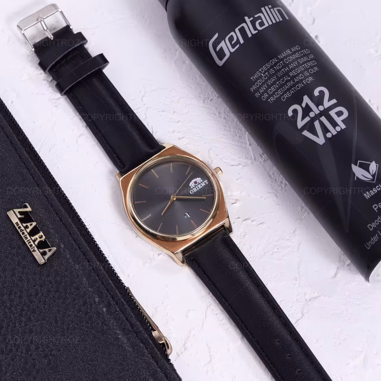 ساعتمچی مردانه ORIENT رنگ مشکی دارای روزشمار مقاوم به رطوبت دارای جعبه