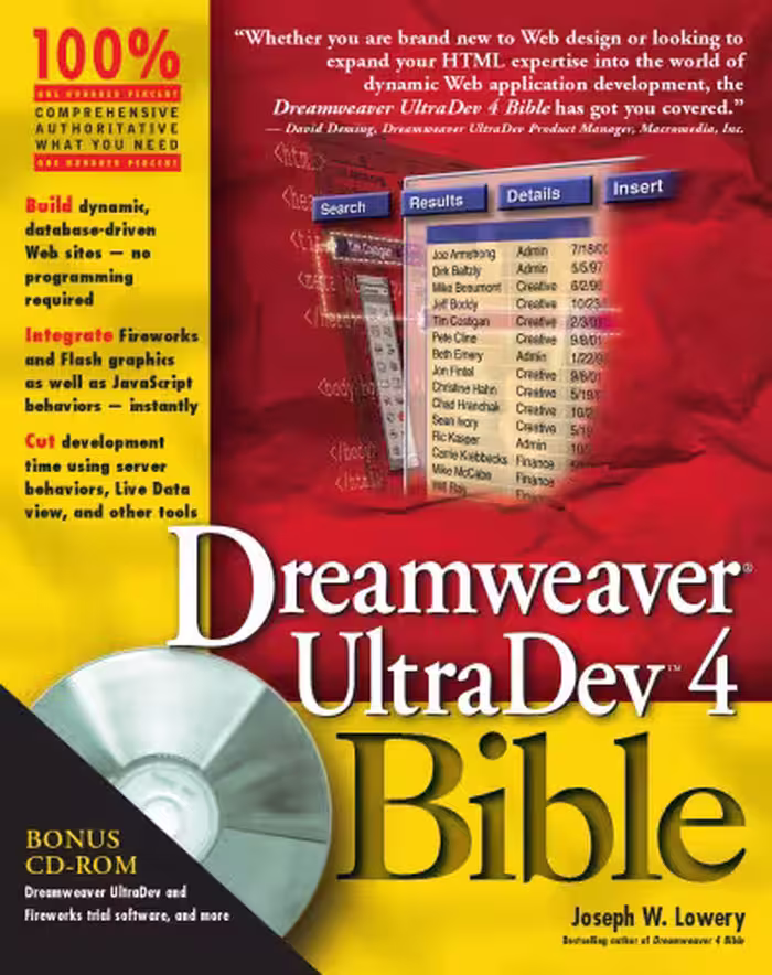 خرید و دانلود نسخه کامل کتاب Dreamweaver Ultradev 'X' Bible with CD-ROM