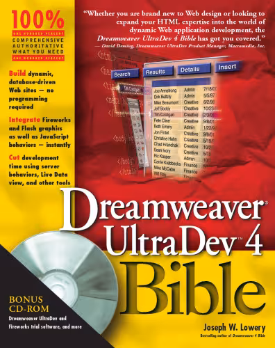 خرید و دانلود نسخه کامل کتاب Dreamweaver Ultradev 'X' Bible with CD-ROM