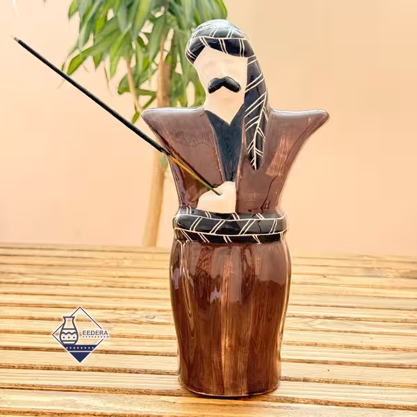 عودسوز مجسمه مرد کورد (کرد) رنگ قهوه ای تیره