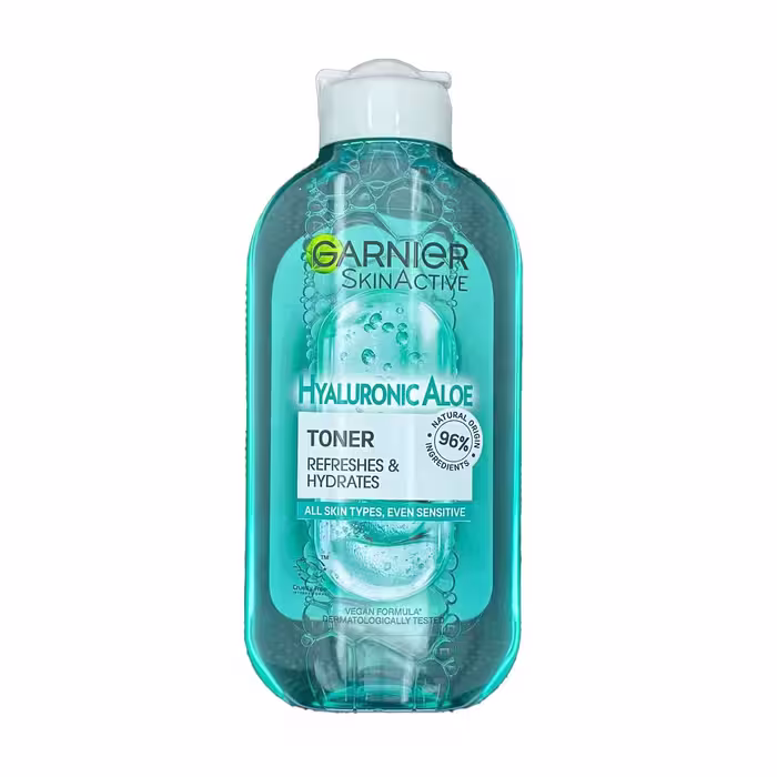 تونر گارنیر حاوی هیالورونیک اسید و آلوئه ورا مناسب انواع پوست 200ml