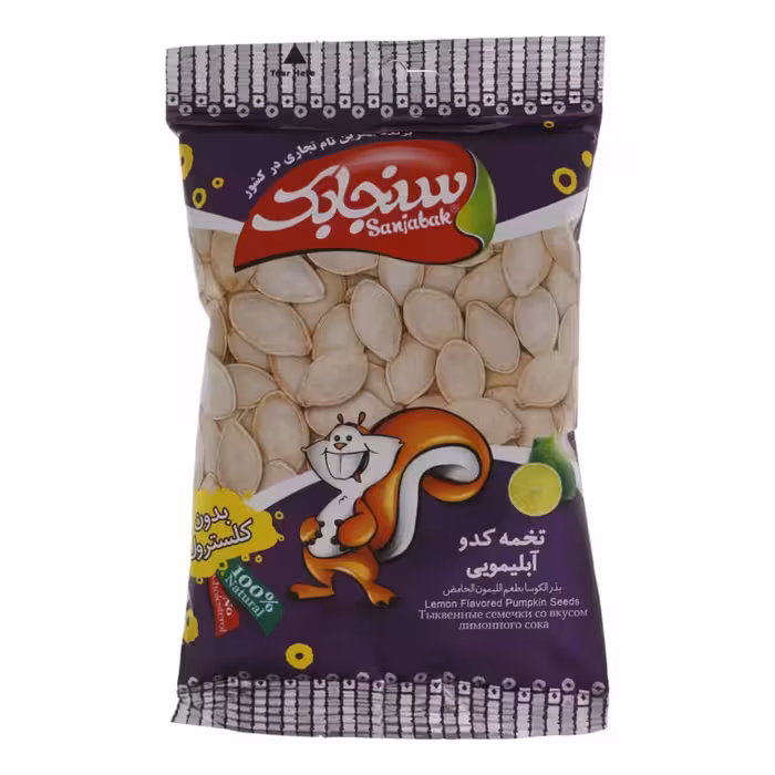 تخمه کدو سنجابک با طعم آبلیمو 80 گرمی