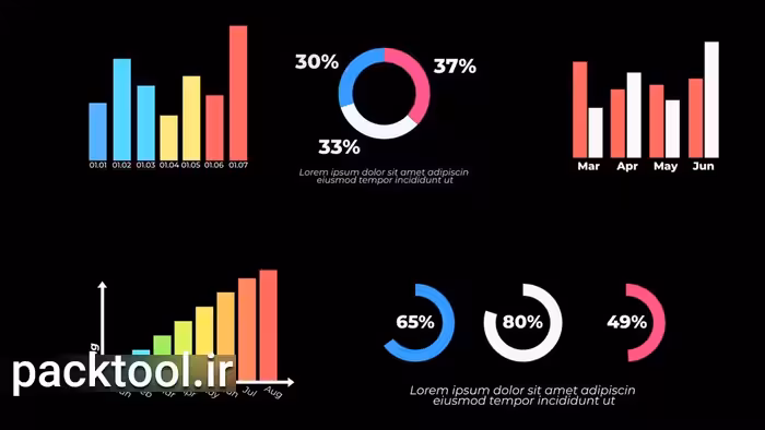 دانلود پروژه اینفوگرافی چارت و گراف در پریمیر Infographics - پک تول