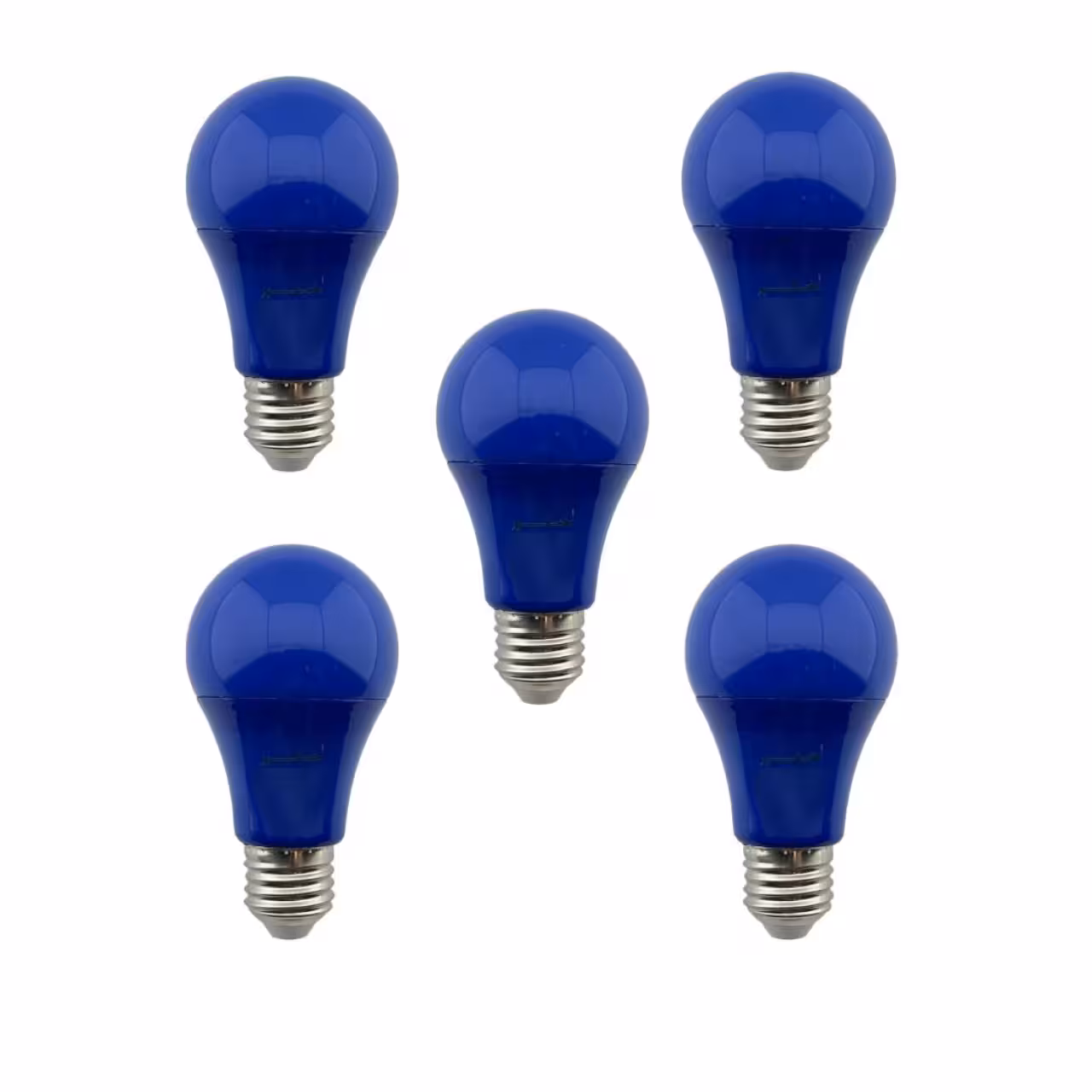 لامپ حبابی ال ای دی 9 وات آبی نمانور مجموعه 5 عددی