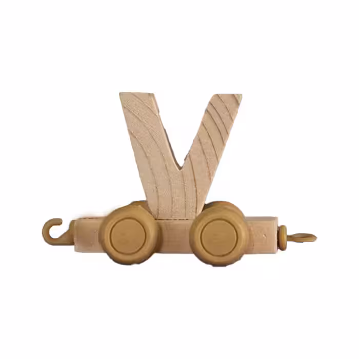 قطار چوبی طرح حروف انگلیسی حرف V