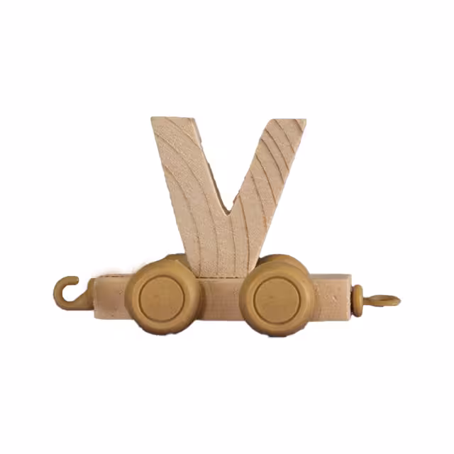 قطار چوبی طرح حروف انگلیسی حرف V