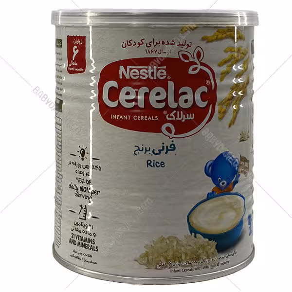 سرلاک فرنی برنج به همراه شیر نستله مناسب کودکان از پایان 6 ماهگی 400 گرم