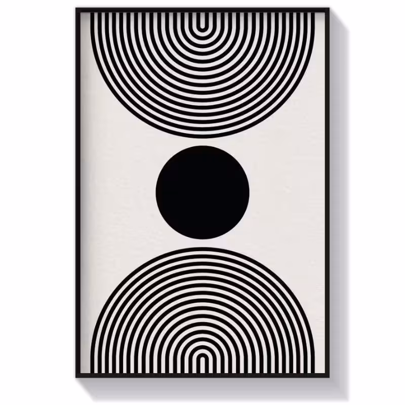 تابلو دکوراتیو انتزاعی طرح گوی و منحنی