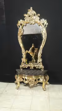 آینه کنسول فایبرگلاس الیزه آبکاری طلا کد 101971