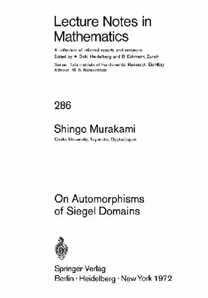 خرید و دانلود نسخه کامل کتاب On Automorphisms of Siegel Domains