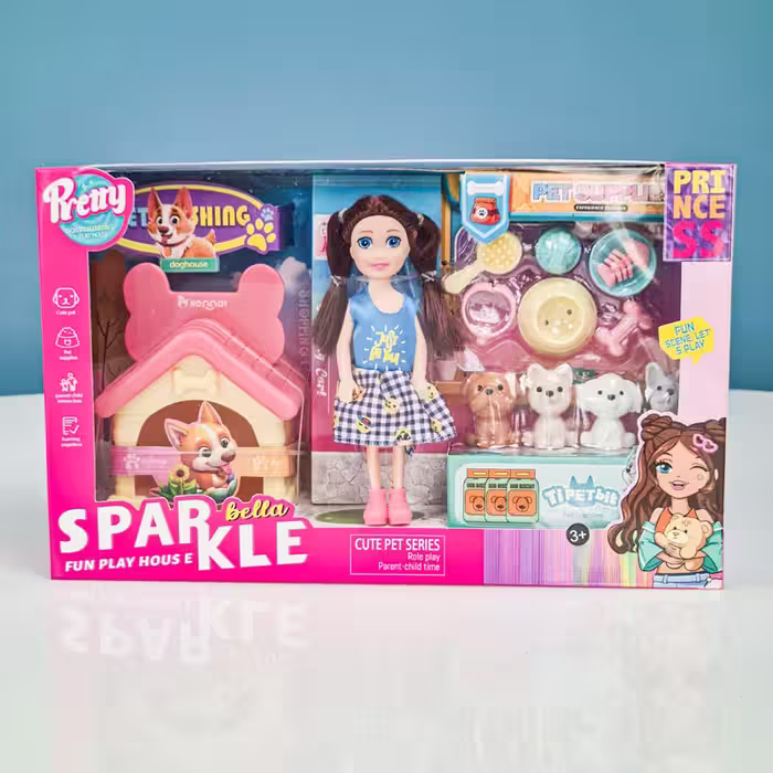 اسباب بازی خانه عروسکی مدل پانسیون سگ SPARKEL BELLA کد P/7018/A
