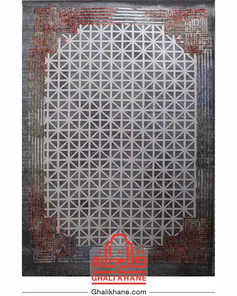 فرش ماشینی طرح مولتیانت کد 1563 زمینه طوسی