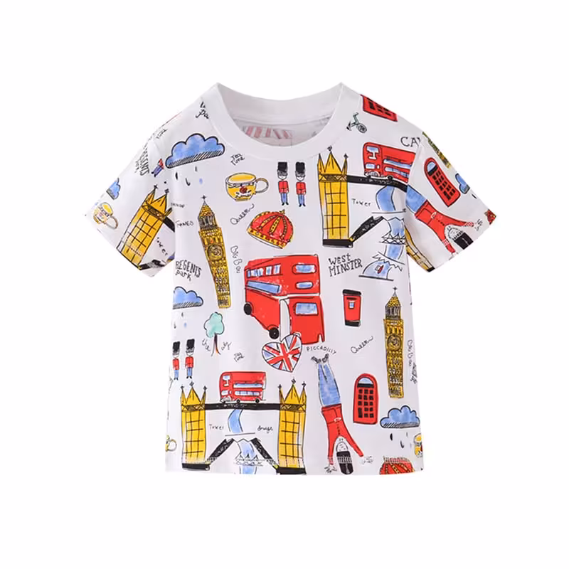 تیشرت آستین کوتاه بچگانه طرح اتوبوس