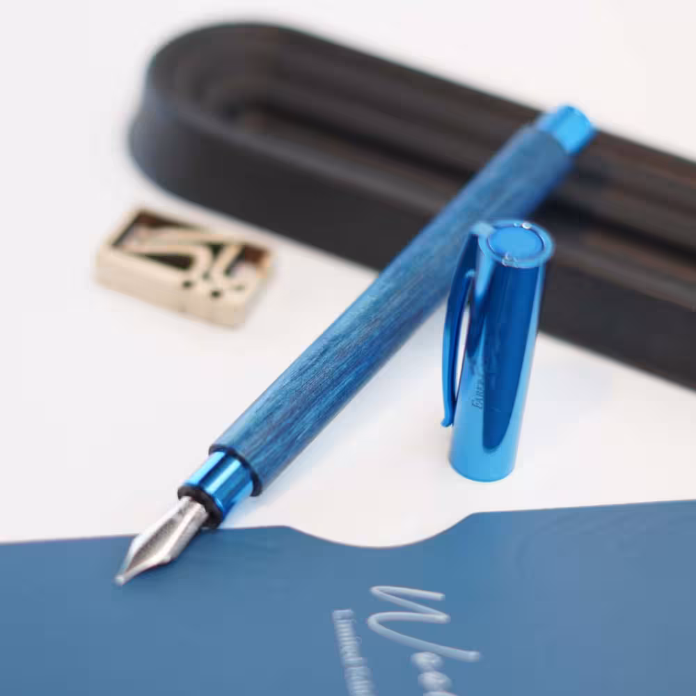 خودنویس فابرکاستل امبیشن بلو وود لیمیتد ادیشن FABER-CASTELL Ambition FP Blue wood 148030