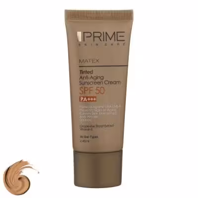 کرم ضد آفتاب رنگی پرایم  SPF50 مدل Matex Tinted Rejuvinating مناسب انواع پوست، حجم 40 میلی‌لیتر