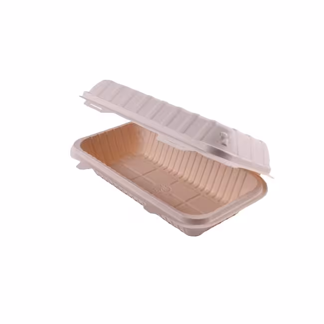 ظرف یکبارمصرف گیاهی دو پرس دربدار کارتن 100 عددی