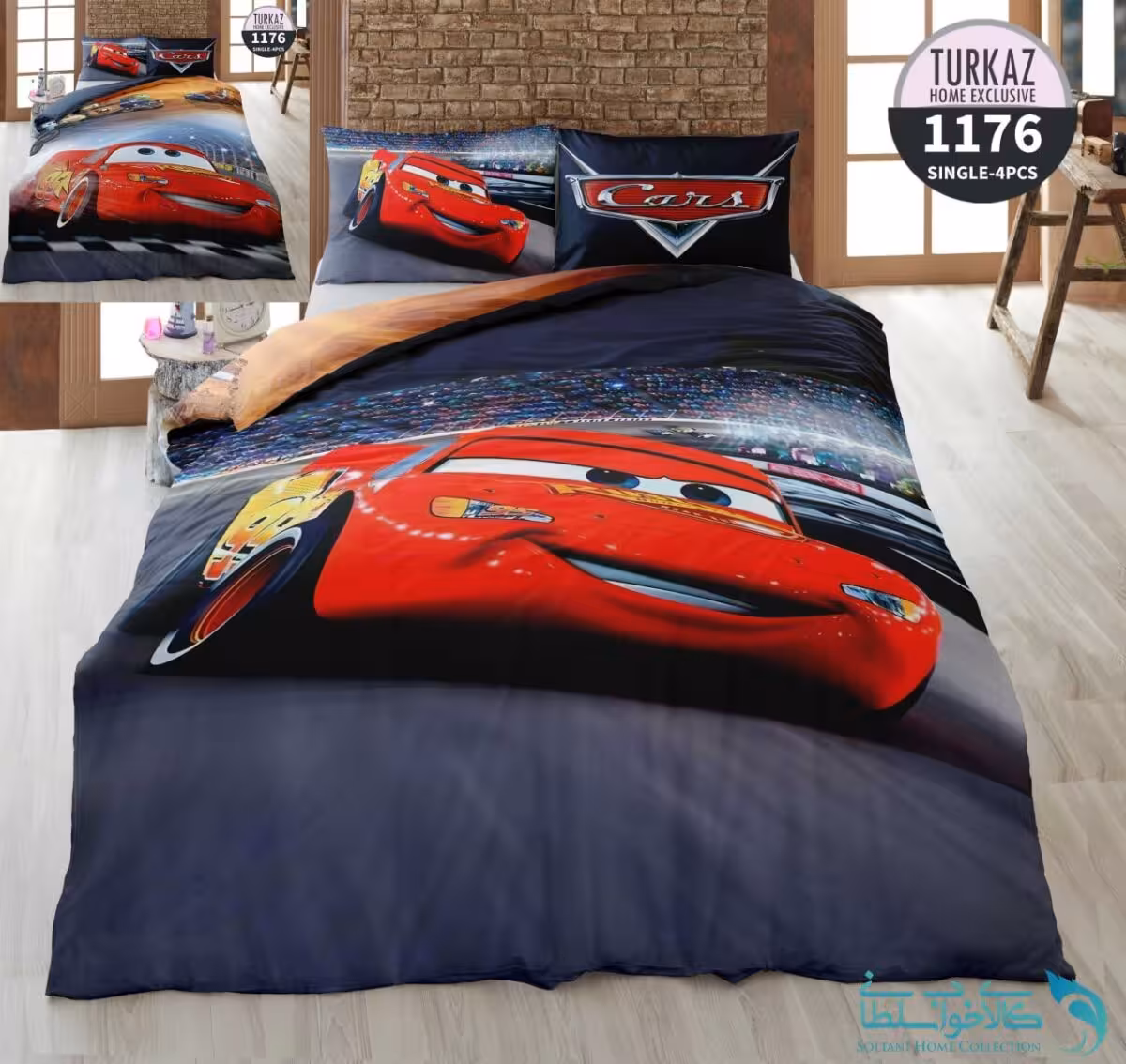 روتختی طرح ماشین مک کویین یک نفره برند Turkaz کد 1176