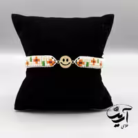 دستبند طلا و میوکی زنانه طرح لبخند کد 1301