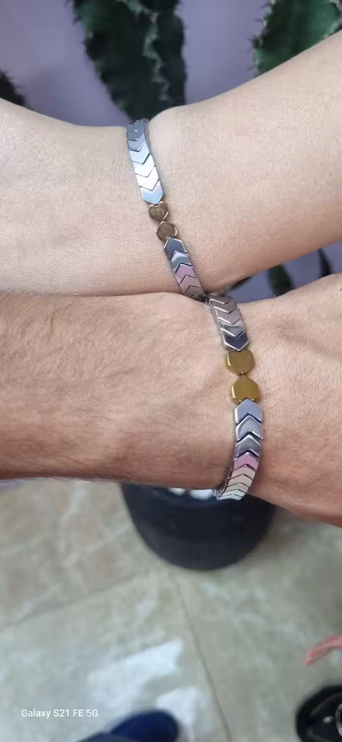 دستبند ست کاپلی سنگ حدید