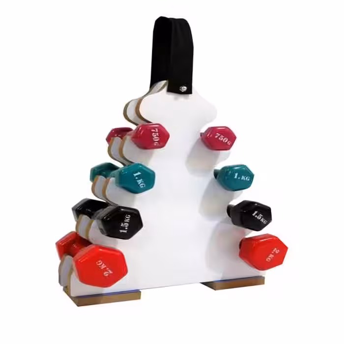 دمبل روکش دار با استند ام دی اف