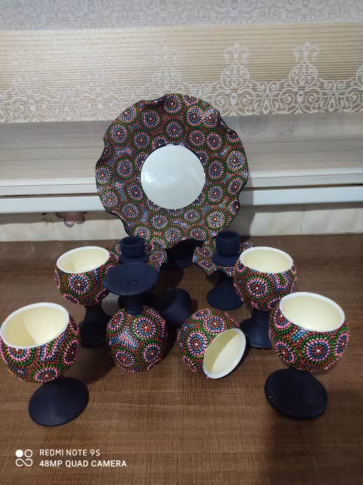 هفت سین پایه دار سفالی کد 101362