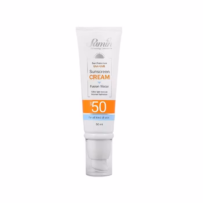 کرم ضدآفتاب فیوژن واتر ثمین spf 50 مناسب انواع پوست (50 میل)