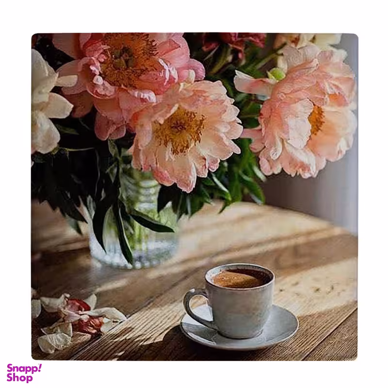 زیر لیوانی طرح گلدان گل و فنجان قهوه کد 5768011_4030