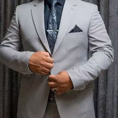 کت و شلوار دیپلمات طوسی روشن پارچه عالیجناب مردانه از سایز 50 تا 58