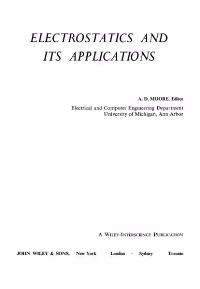 خرید و دانلود نسخه کامل کتاب Electrostatics and its applications