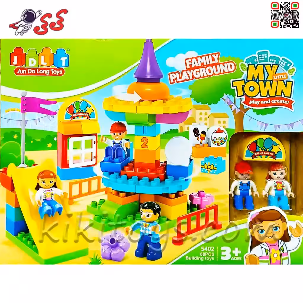 لگو دوپلو شهر بازی با سرسره اسباب بازی کودک قطعه درشت JDLT 5402