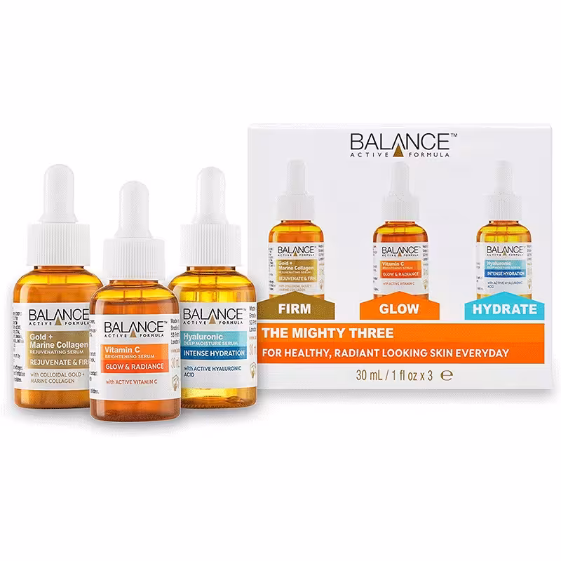 پک سرم 3تایی روشن کننده،آبرسان و ضد پیری بالانس BALANCE 30*3ml