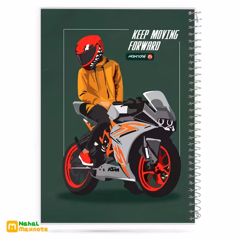 دفتر 100 برگ سیمی طلقی( طرح موتور ماشین) کد 9131.طرح 5