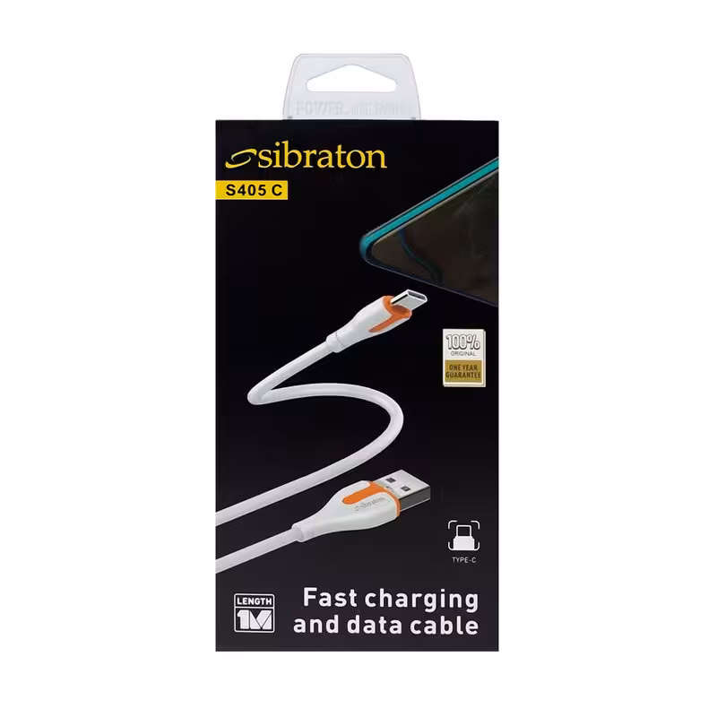 کابل تبدیل USB به USB-C سیبراتون مدل S405C طول 1.1 متر