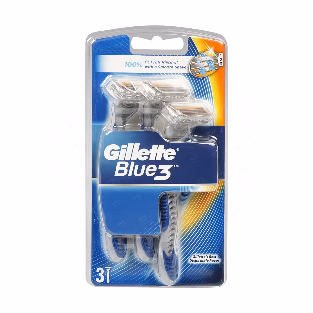 قیمت و خرید خودتراش سه لبه ‏ژیلت مدل Blue 3 بسته 3 عددی ⚡ اصل