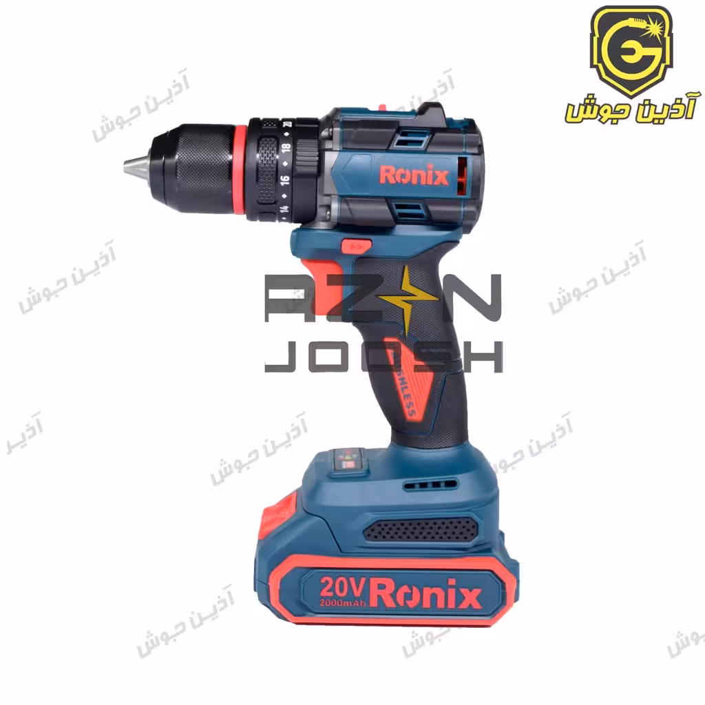 دریل چکشی 20 ولت براش لس رونیکس Ronix مدل 8670