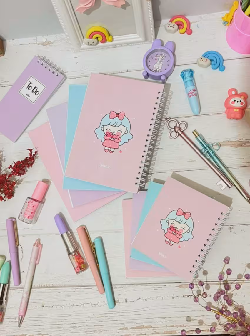 دفترچه سیمی پاستلی فانتزی