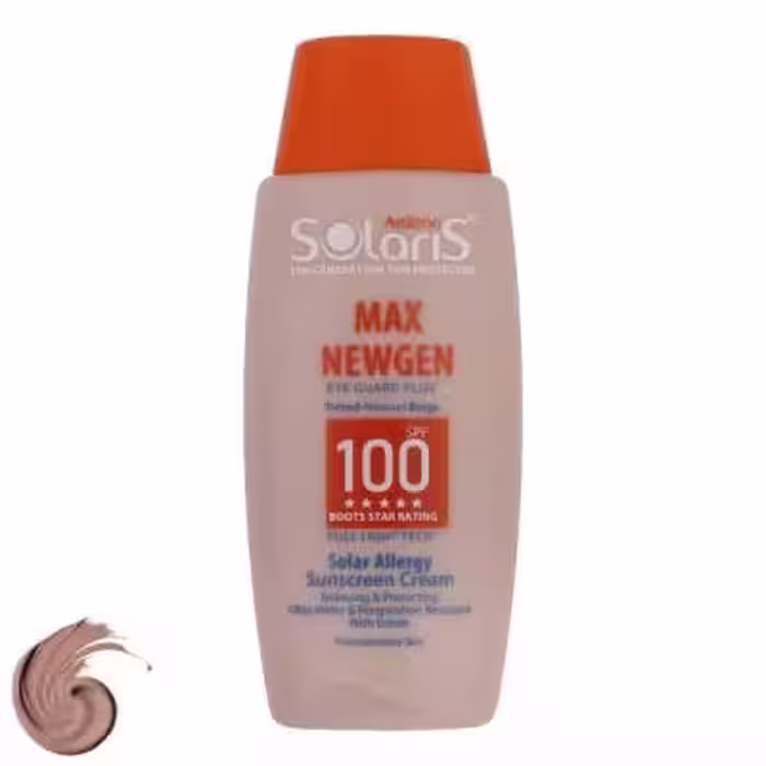 کرم ضد آفتاب رنگی آردن سولاریس SPF100 مدل Max Newgen، مناسب پوست‌های حساس، حجم 100 میلی‌لیتر
