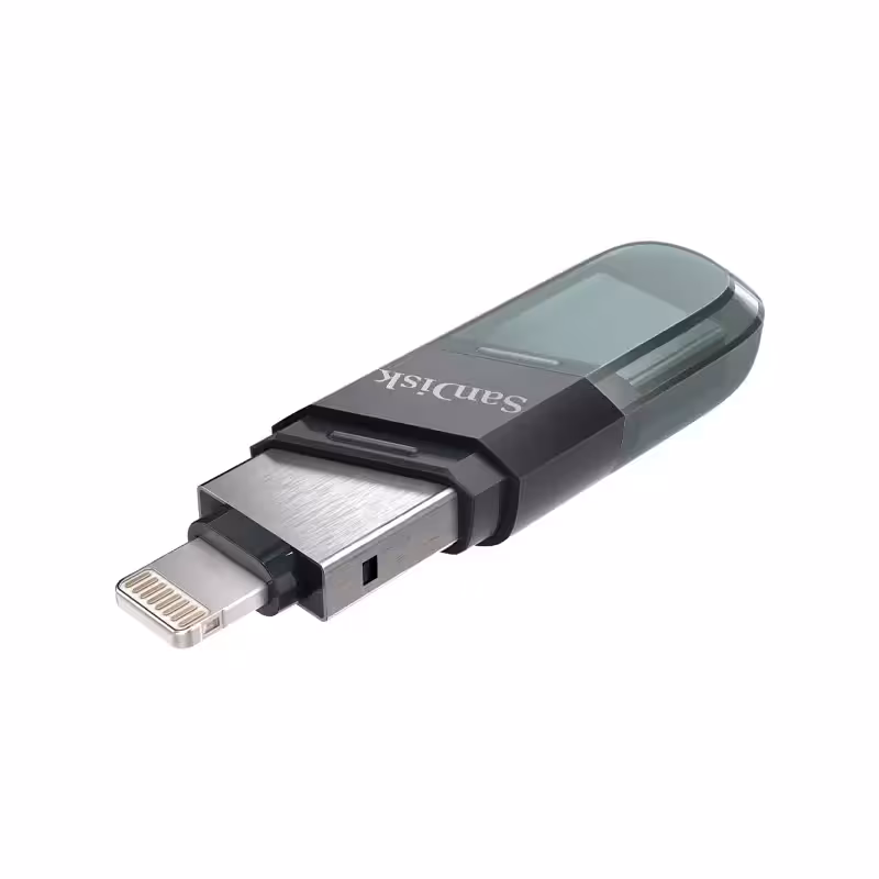 فلش مموری سن دیسک Usb 3.1-لایتنینگ مدل iXpand Flip ظرفیت 128 گیگابایت