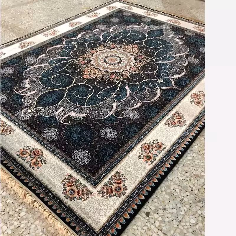 فرش 9متری کاشان700شانه100درصدآکرلیک طرح چکاوک سرمه ای(باارسال رایگان)
